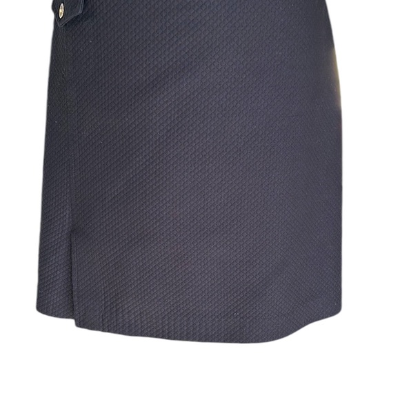 J. McLaughlin Black Textured Cotton Blend Gold Button Pocket Skirt - 10 - Picture 4 of 12